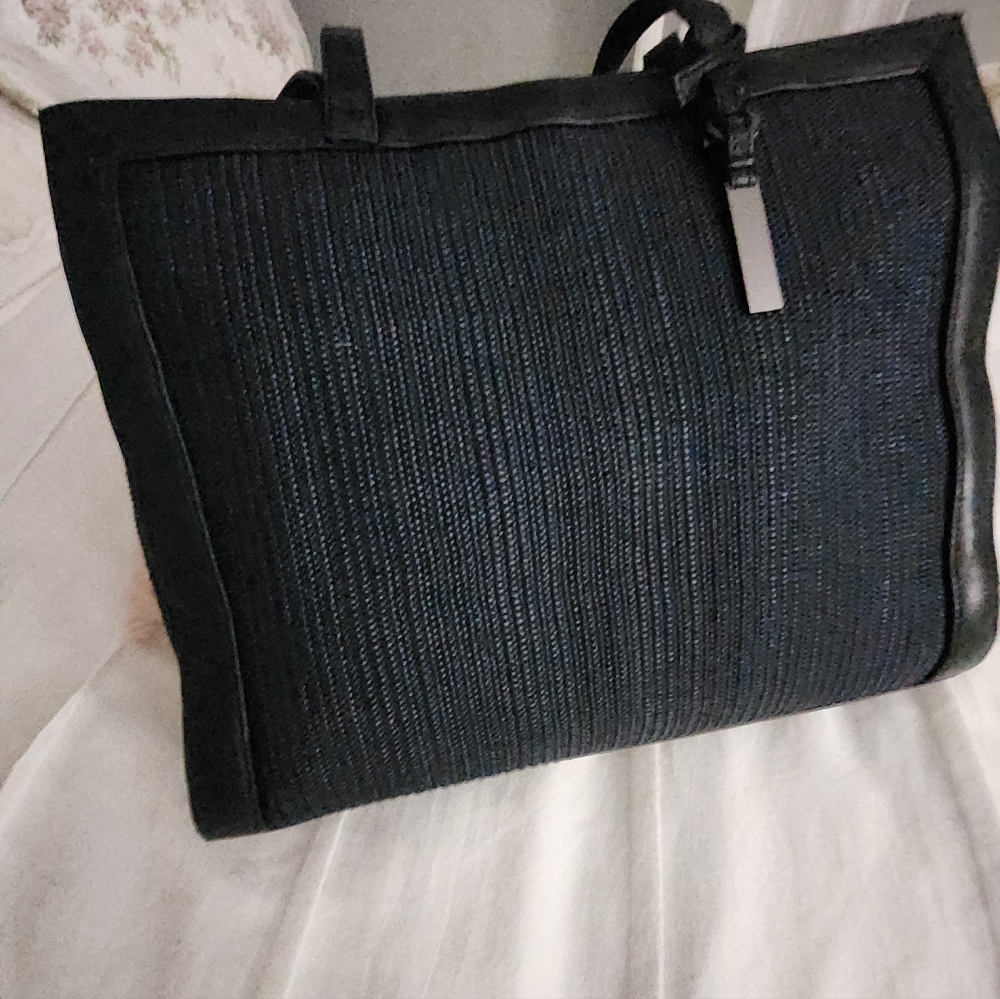 Anne Klein Navy And Black Tote Handbag